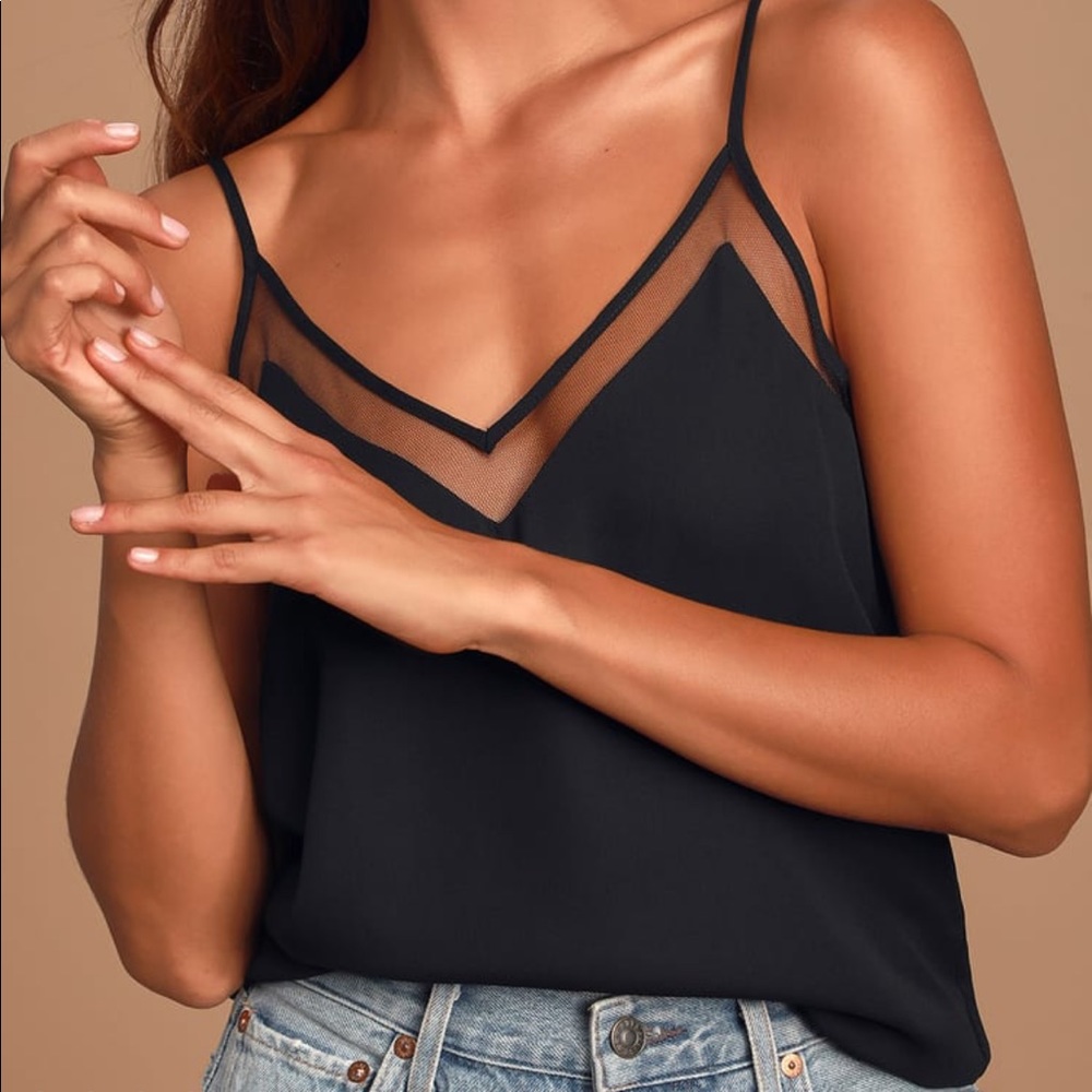 Sweet Fling Black Mesh Tank Top